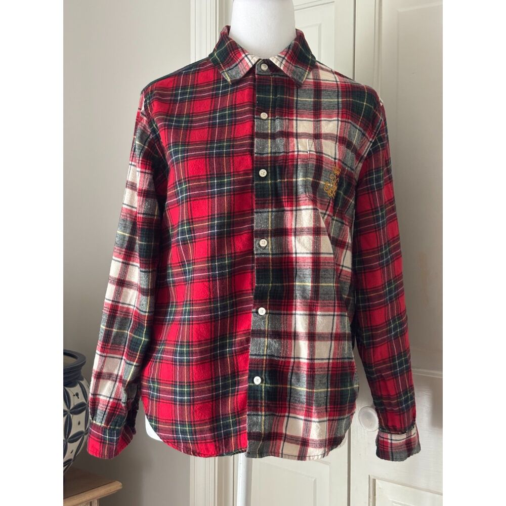 Lauren Ralph Lauren Colorblock Plaid Flannel Nightshirt Sleepshirt Size Small